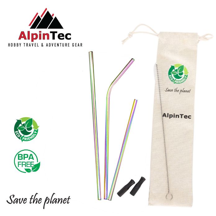 Καλαμάκια Οικολογικά Alpin Tec 215 150 6mm Rainbow 